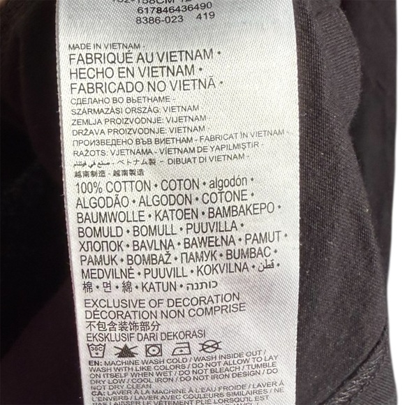 Converse Logo Print 3/4 Sleeve Stripes Shirt Black Juniors Large / 12 years - Picture 7 of 7